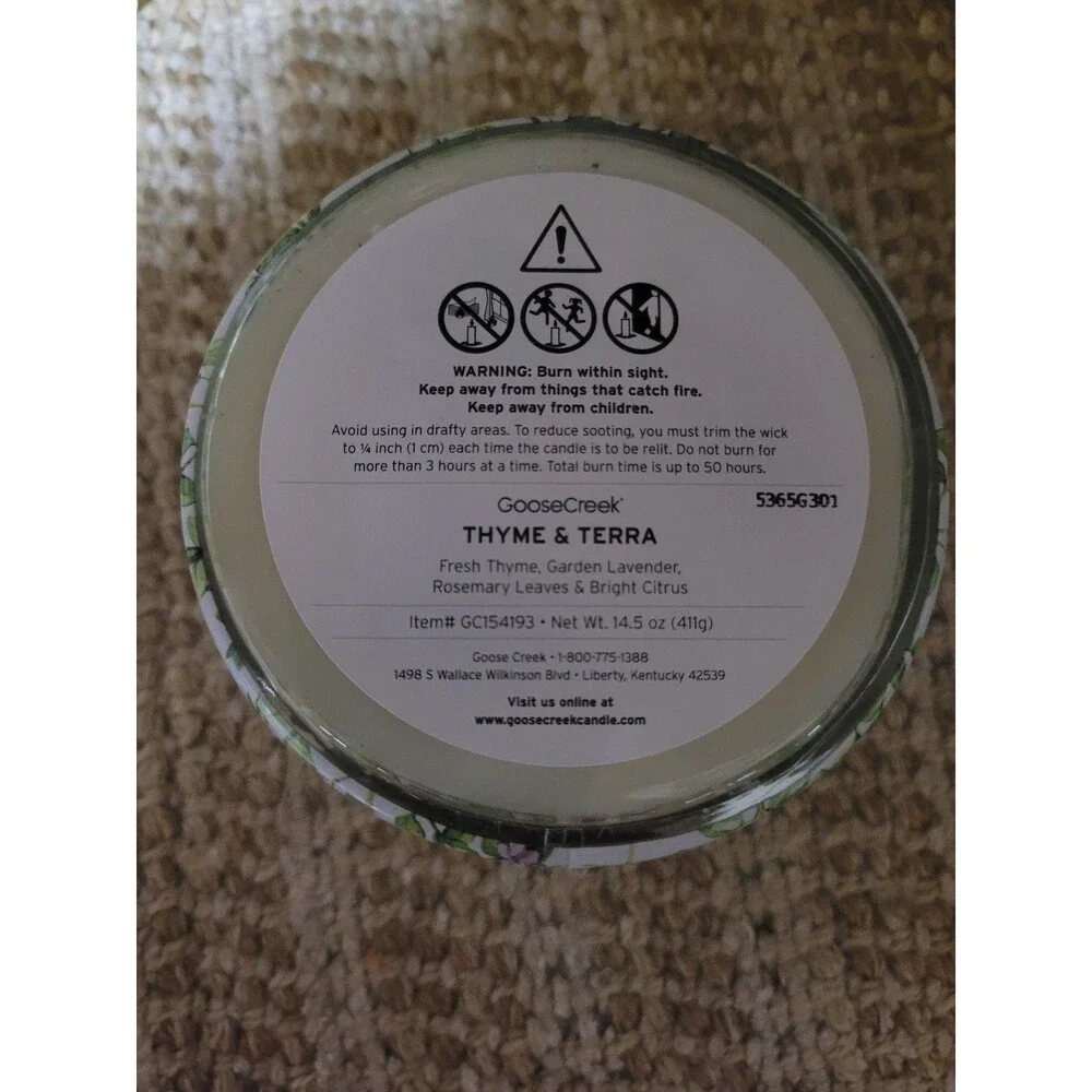 Thyme & Terra - Goose Creek 3-wick Candle